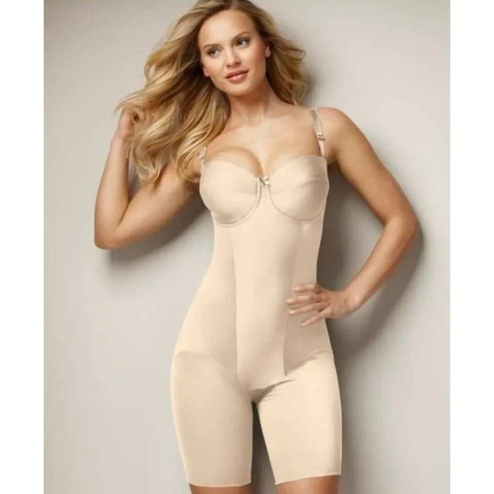 Miraclesuit Extra Firm Control Long Leg Strapless Body Shaper 36C Nude Underwire